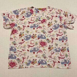 Scrubs Station Valentines Day Womens Size 2XL Scrub Shirt Top
